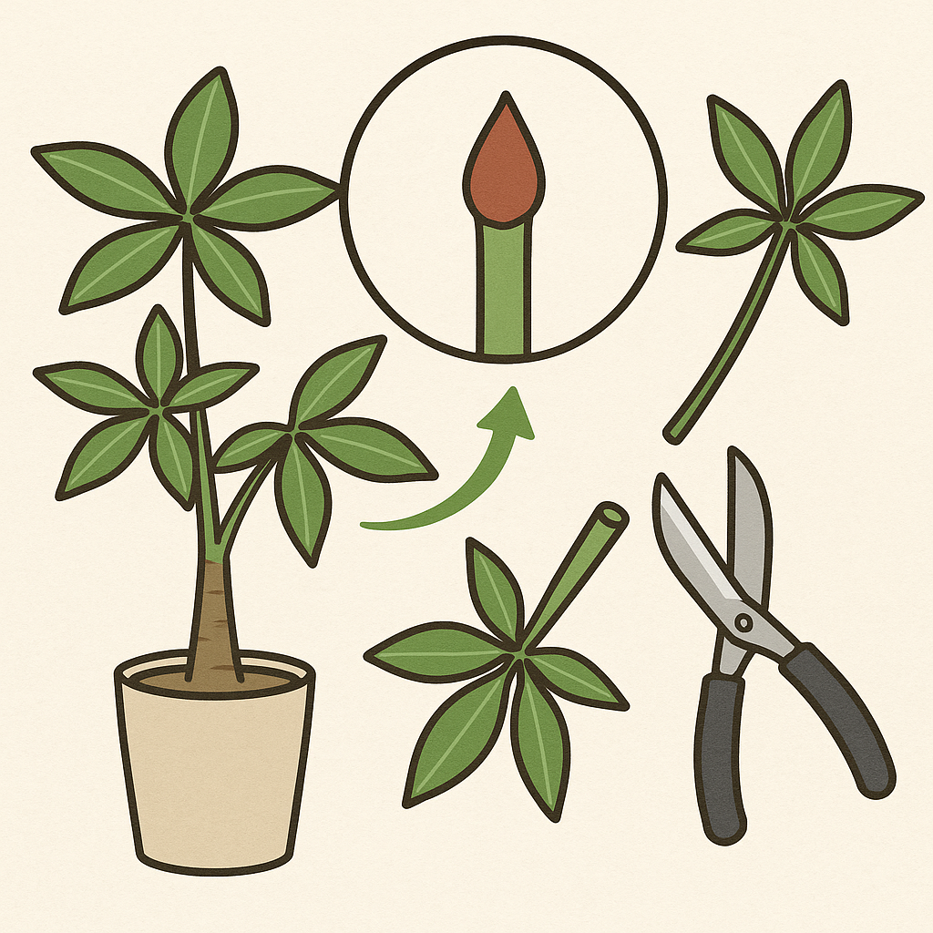 パキラの「生長点」とは？剪定で増やす方法とコツを詳しく解説！