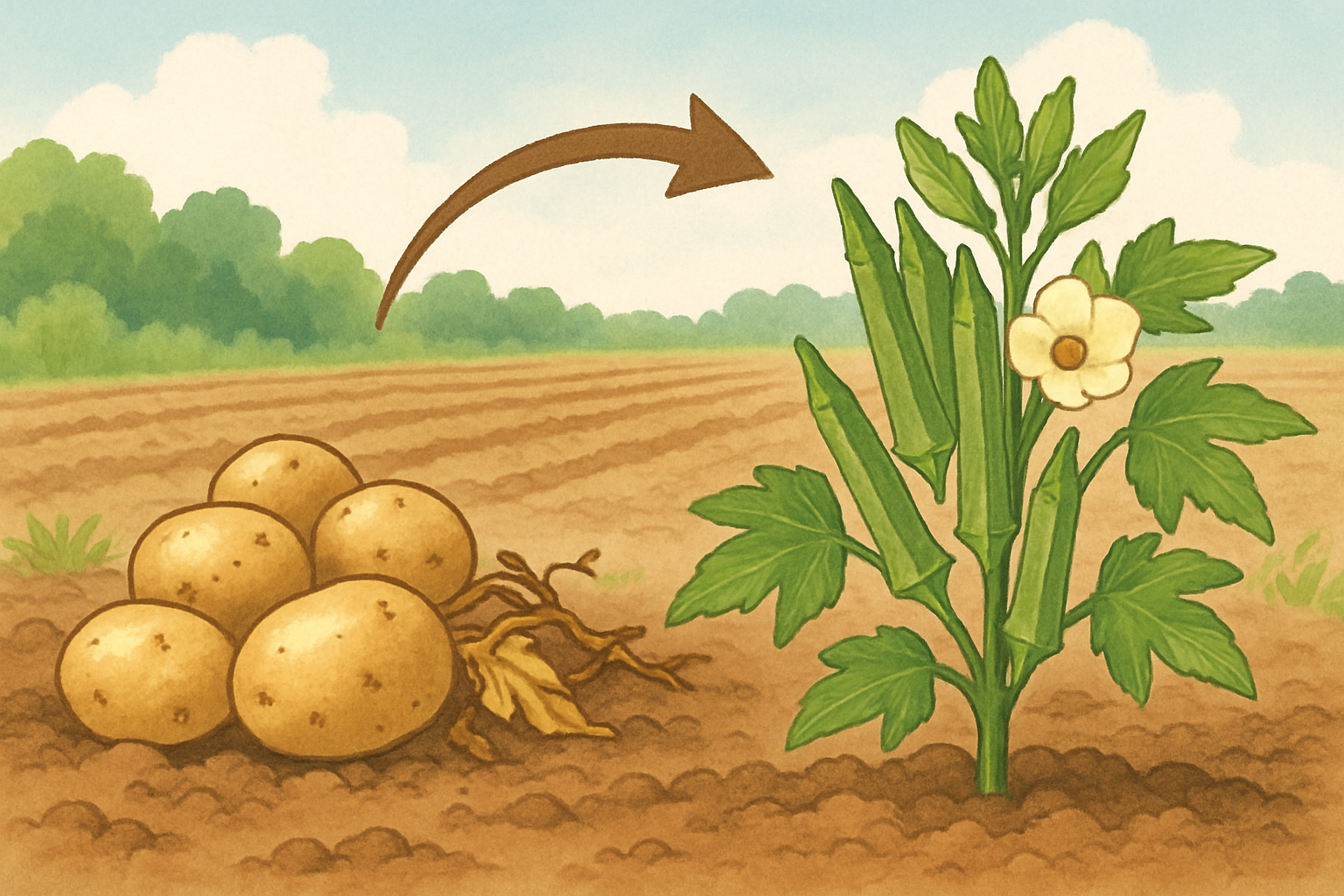 ジャガイモの後作にオクラは大丈夫？栽培のコツと注意点