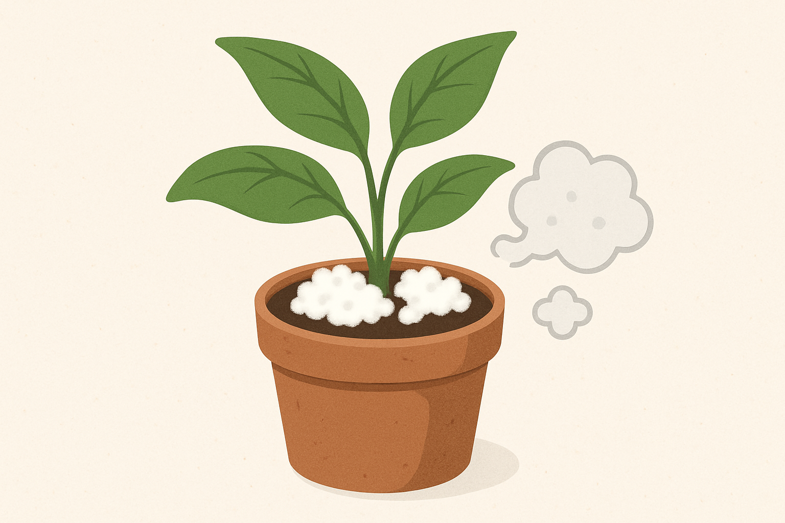 観葉植物の土に白いふわふわ！カビの原因と対処法