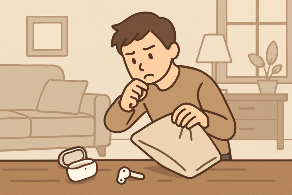 ワイヤレスイヤホンを家の中でなくした時の探し方と対策