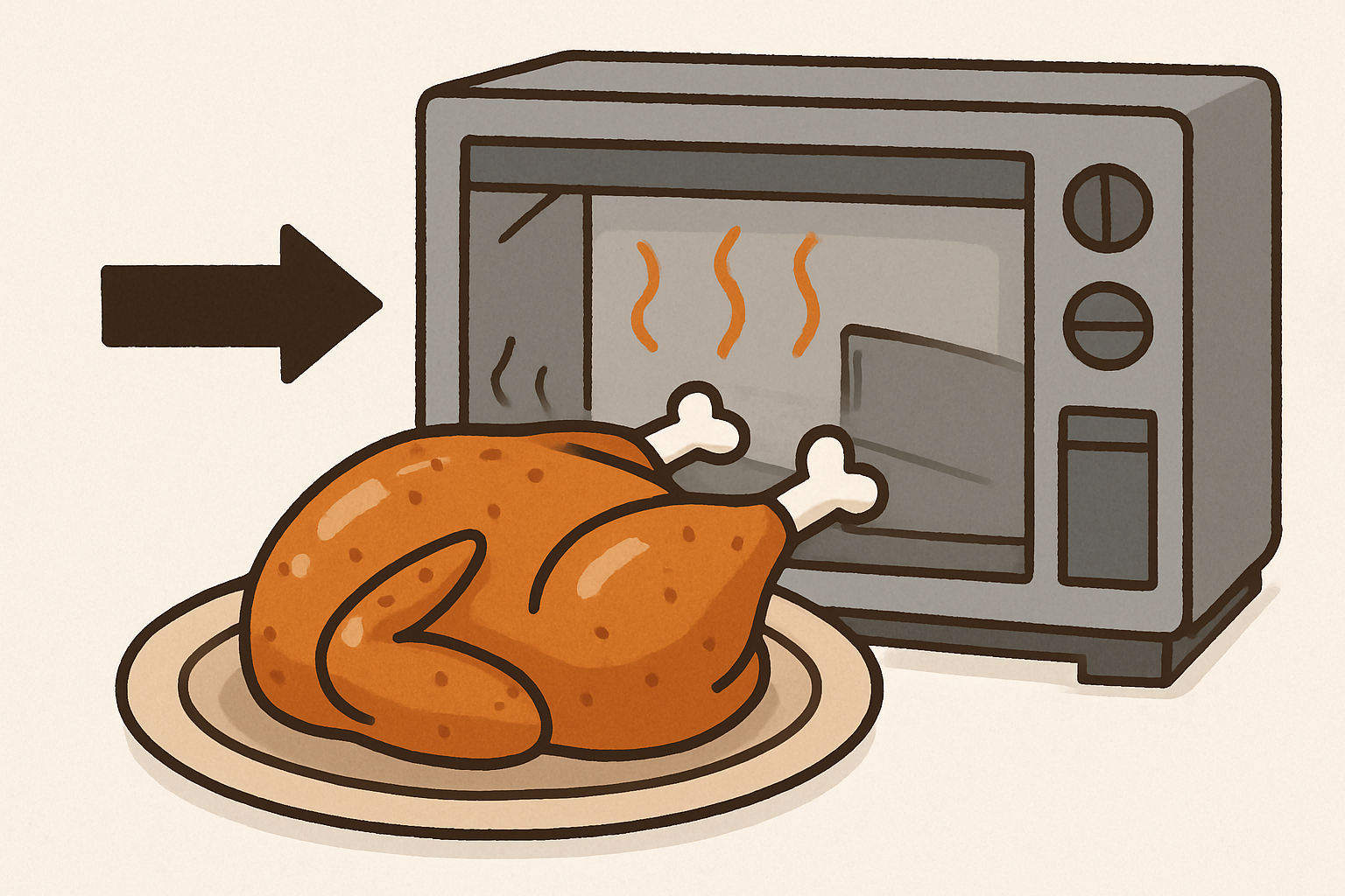 ローストチキンを簡単に温め直し！皮をカリカリに仕上げるコツ