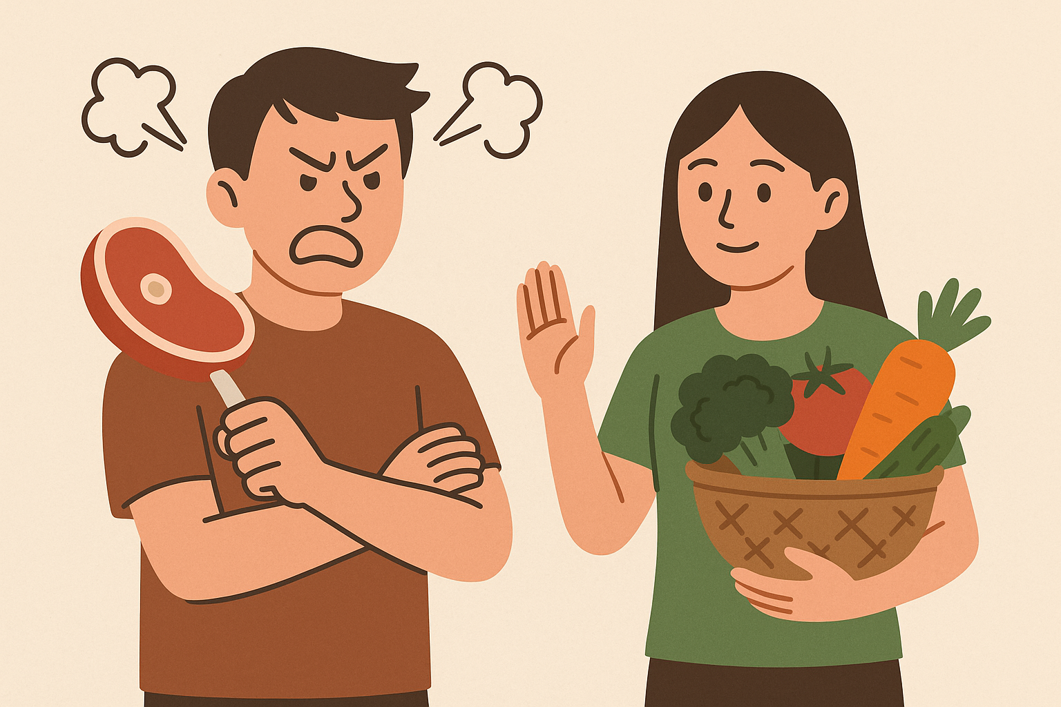 肉を食べない人は怒りっぽい？ベジタリアンの性格と付き合い方