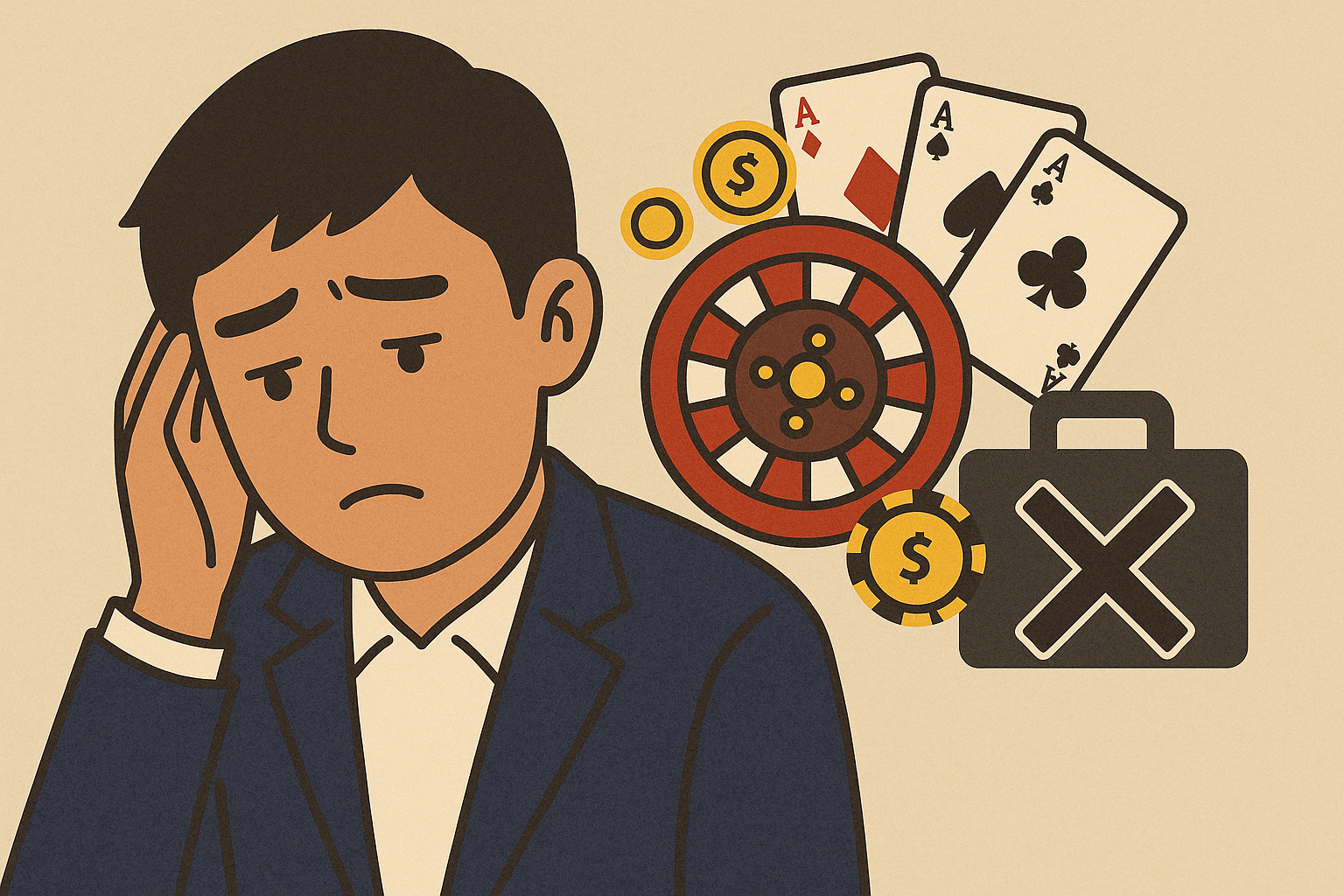 ダンビラムーチョ大原のオンラインカジノ疑惑と事務所解雇の可能性