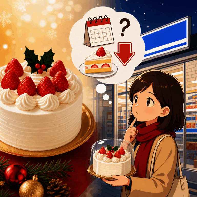 ローソンクリスマスケーキ2026｜予約なしで当日買える？半額値引きはある？