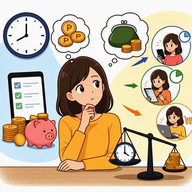 ポイ活は時給で考えると失敗しにくい｜毎日10分の案件は本当に得なのか？